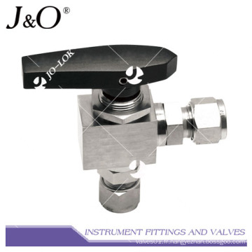 90 degrés Angle 3PC Stainless Steel 316 Mini Ball Valve